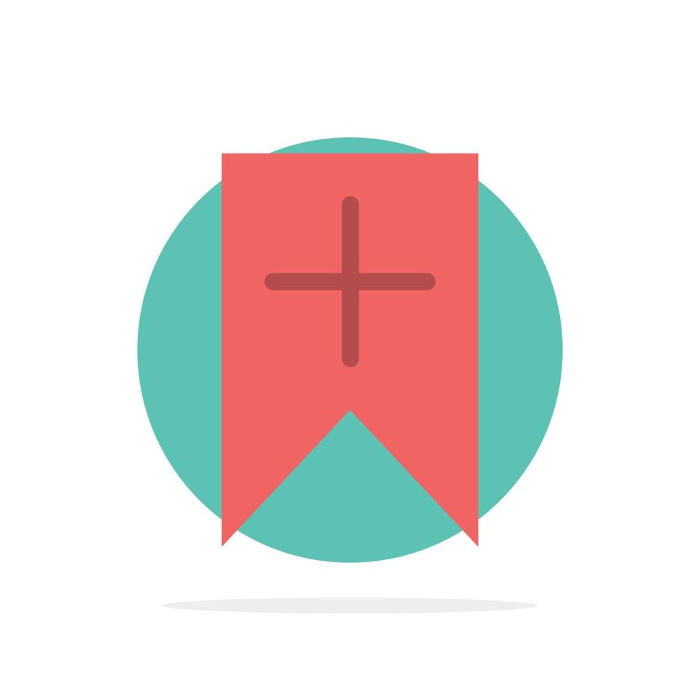 Tag Plus Interface User Abstract Circle Background Flat color Icon vector