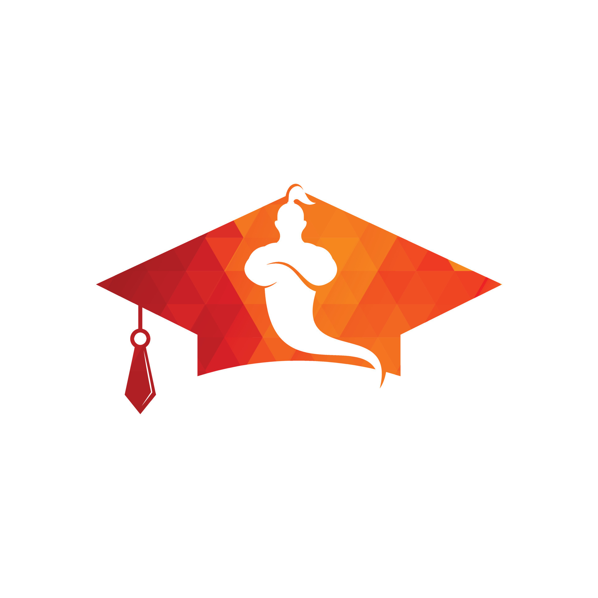 Graduate Genie logo. Genie Logo Design. Magic Fantasy genie concept