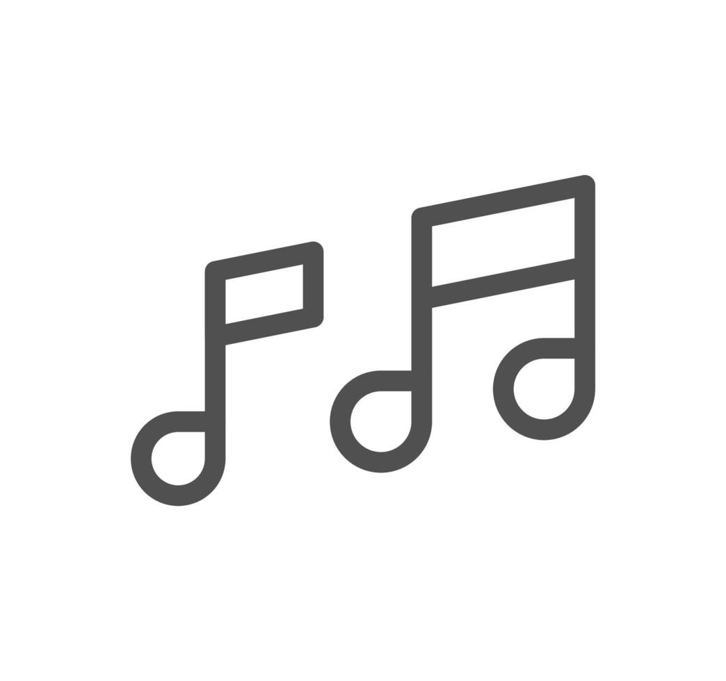 Music icon outline and linear vector. vector