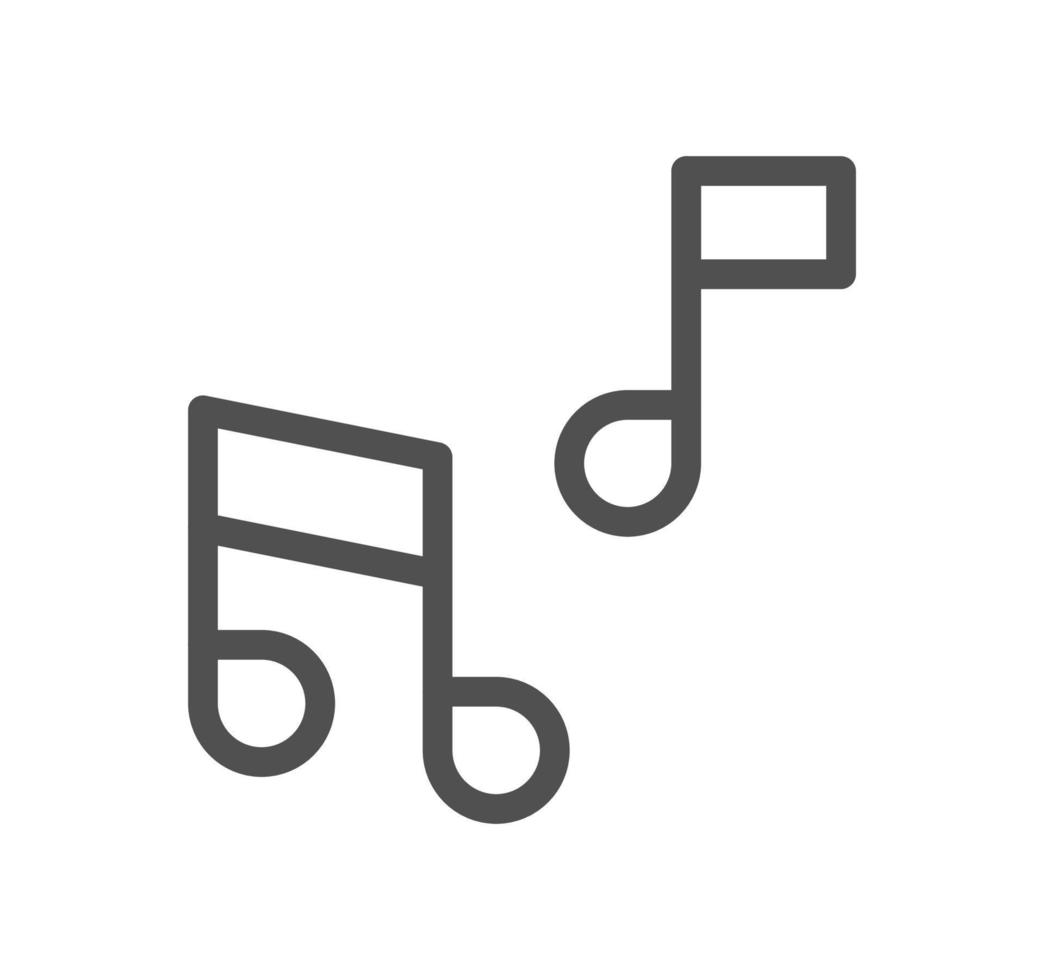 contorno de icono de música y vector lineal.