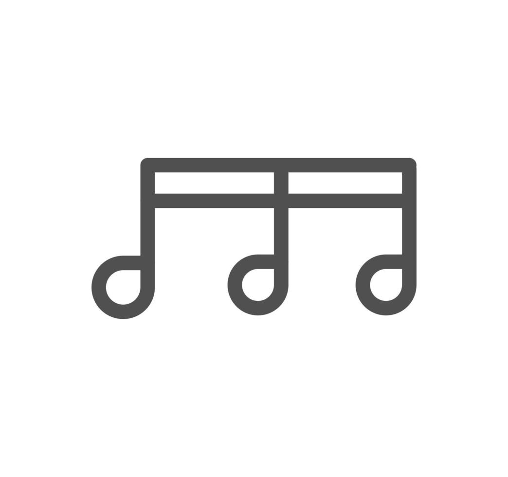 Music icon outline and linear vector. vector