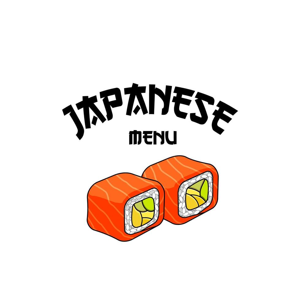 icono de menú de restaurante de sushi japonés de vector