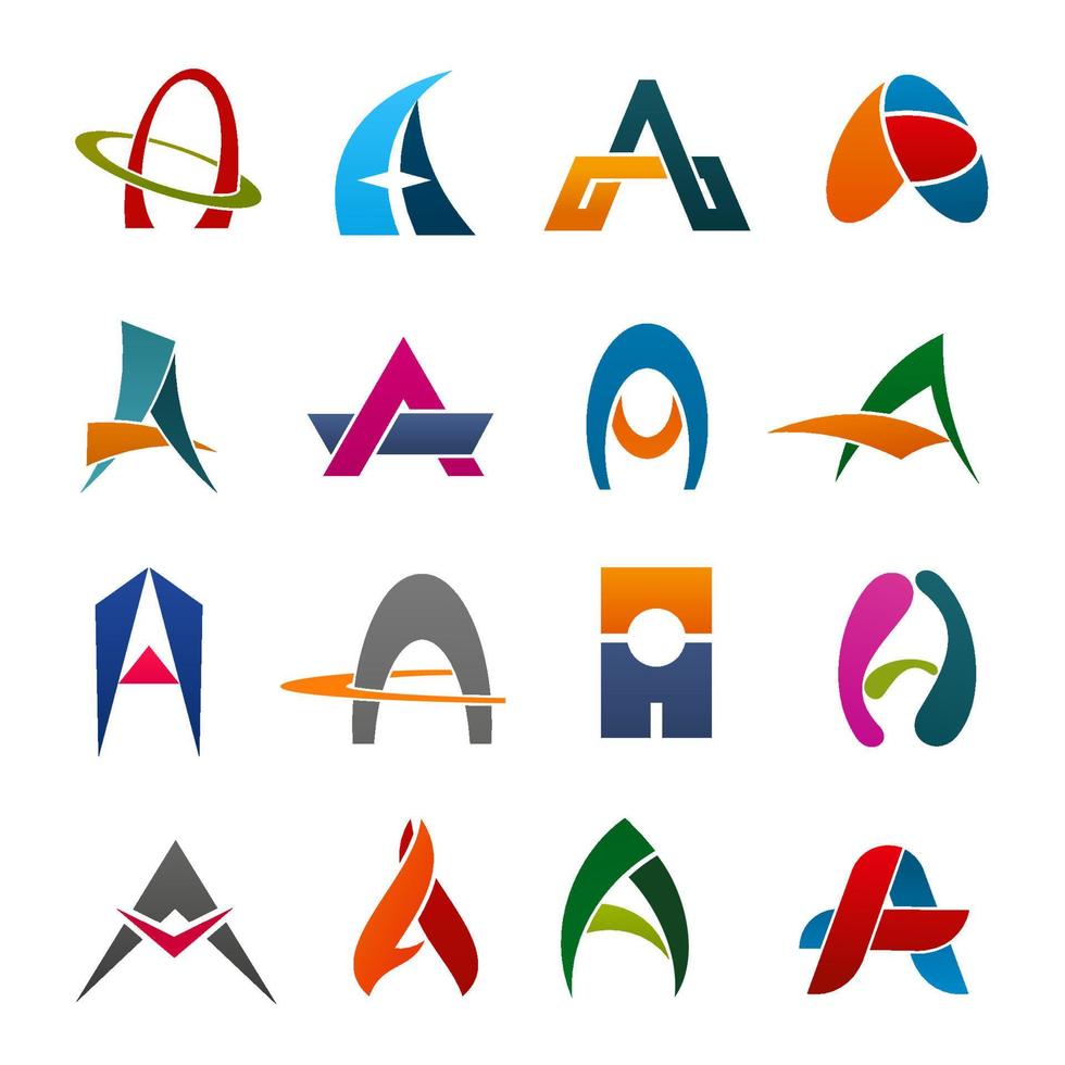 Alphabet letter A icon for business identity font vector