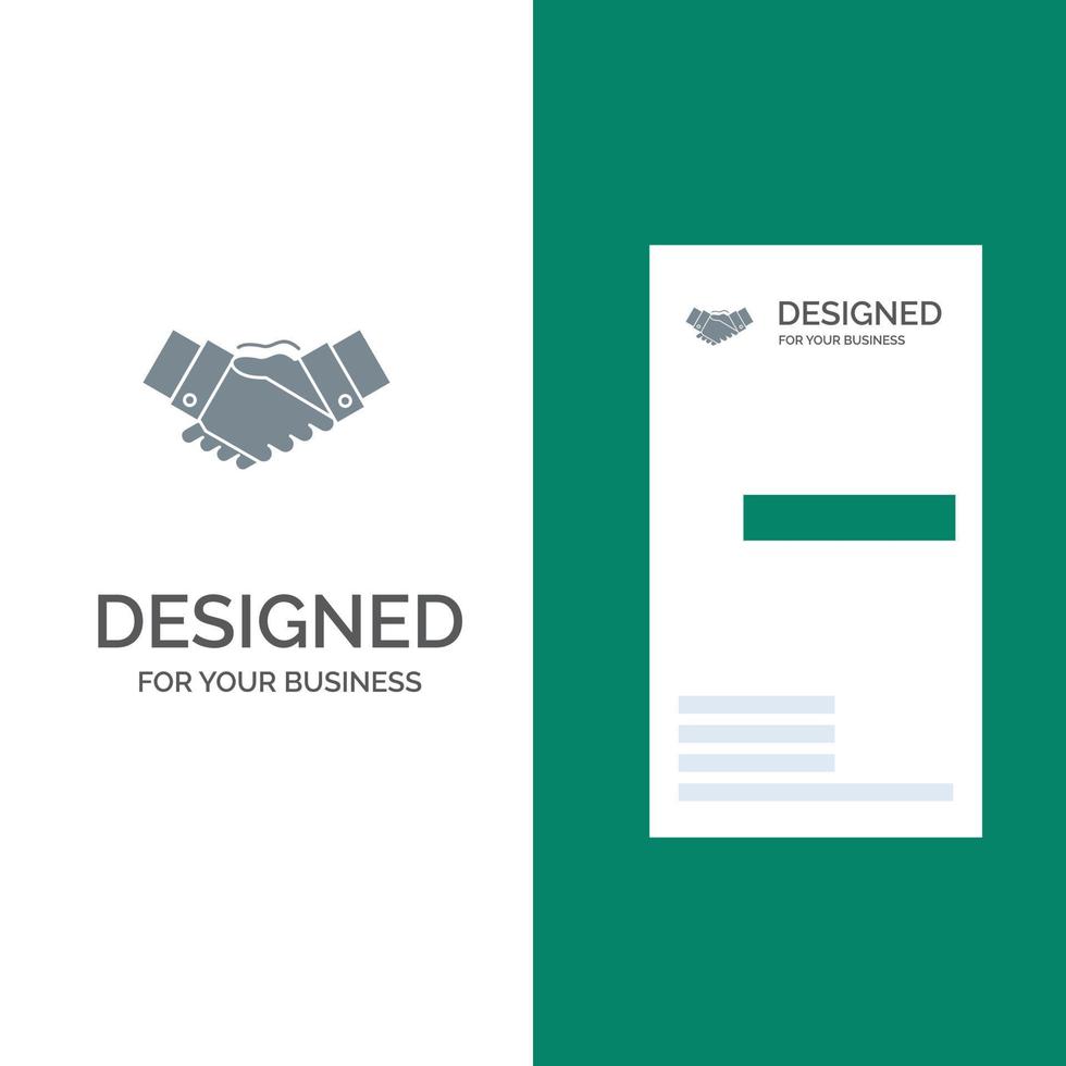 Handshake Agreement Business Hands Partners Partnership Grey Logo Design and Business Card Template vector