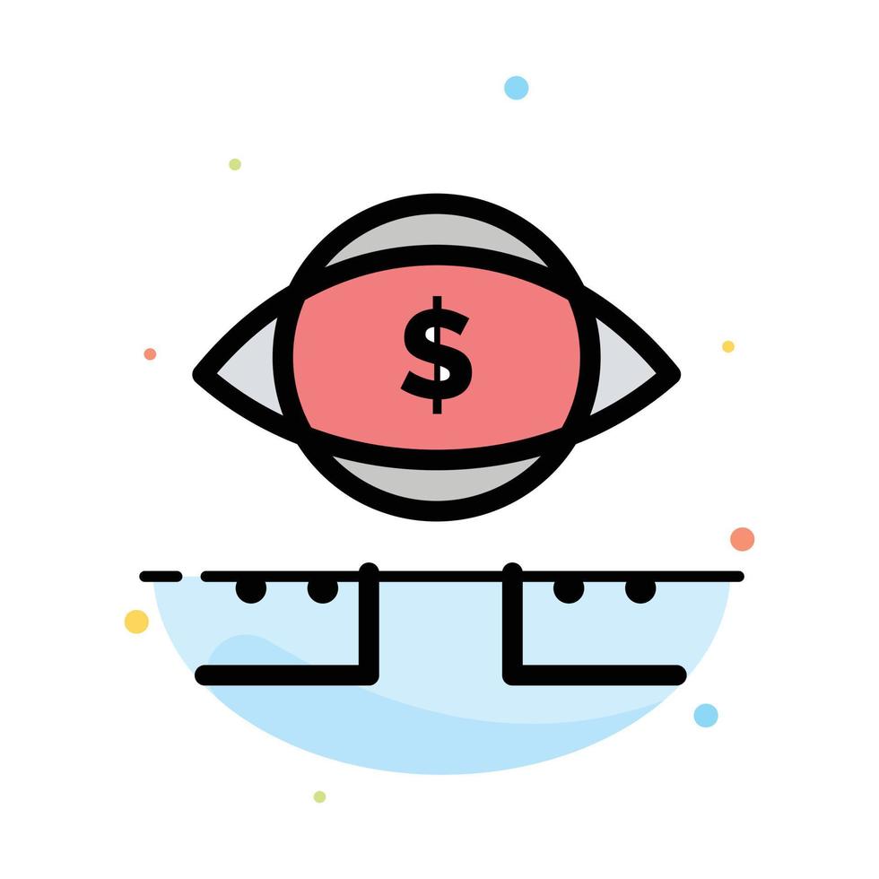 Eye Dollar Marketing Digital Abstract Flat Color Icon Template vector