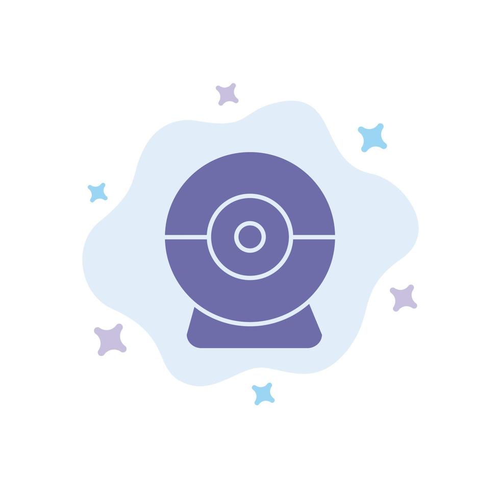 Camera Webcam Security Blue Icon on Abstract Cloud Background vector