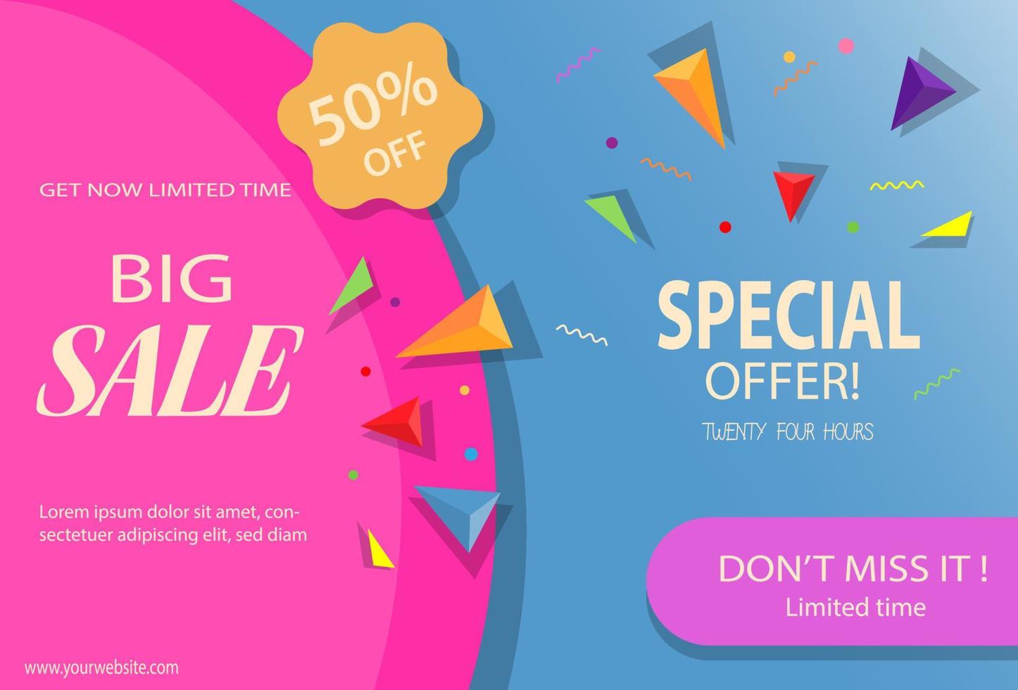 promotional banners bigsale vector