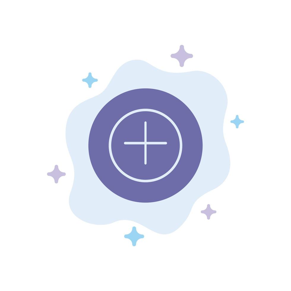 Add More Plus Blue Icon on Abstract Cloud Background vector