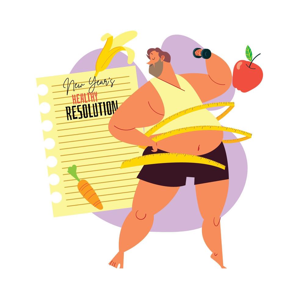 Healthy Lifestyle as New Year's Resolution vector