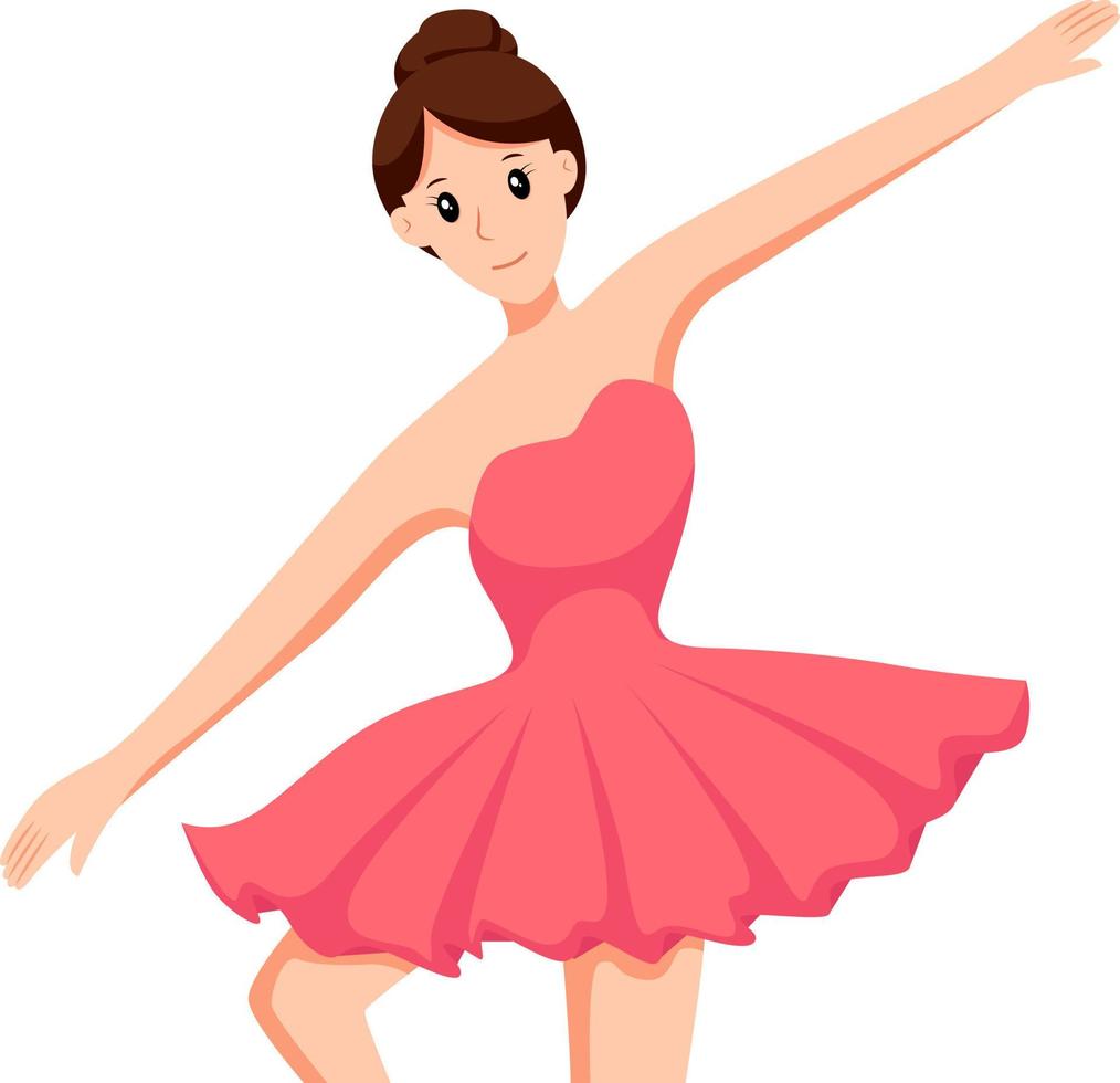 Ballerina Profession Character Design Illustration vector