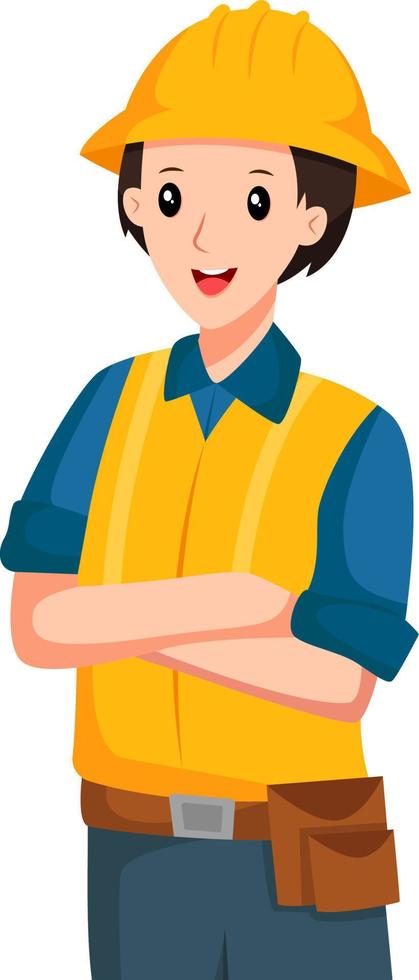 Builder Profession Character Design Illustration vector