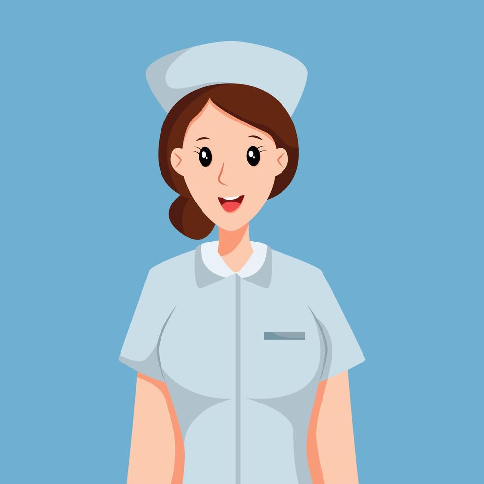 ilustración de diseño de personaje de profesión de enfermera vector