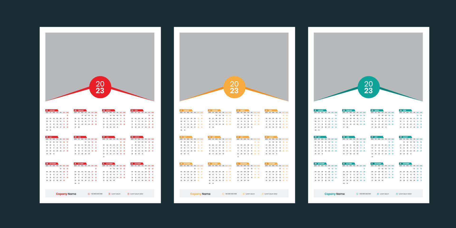 Wall Calendar 2023 vector