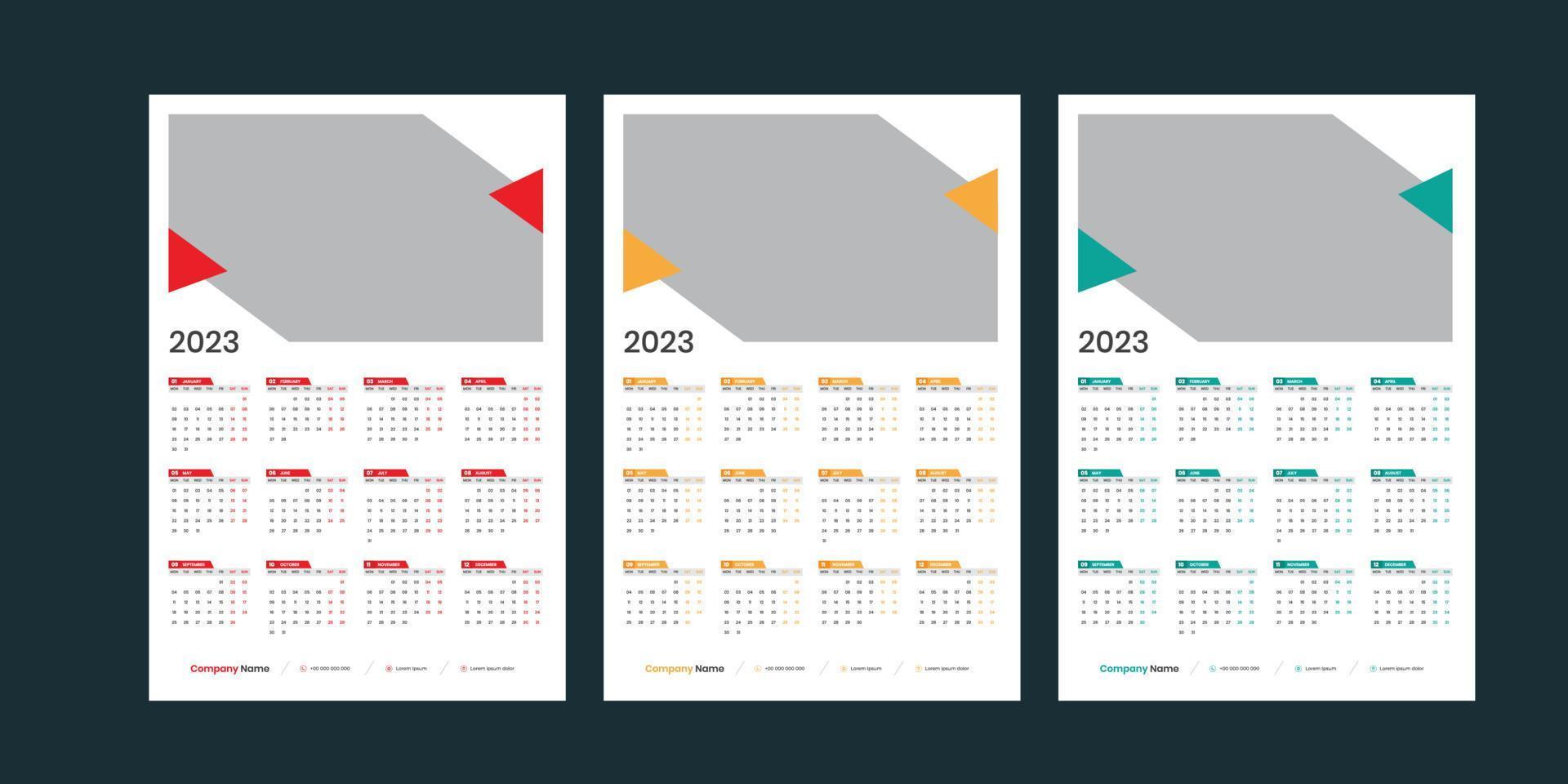 Wall Calendar 2023 vector