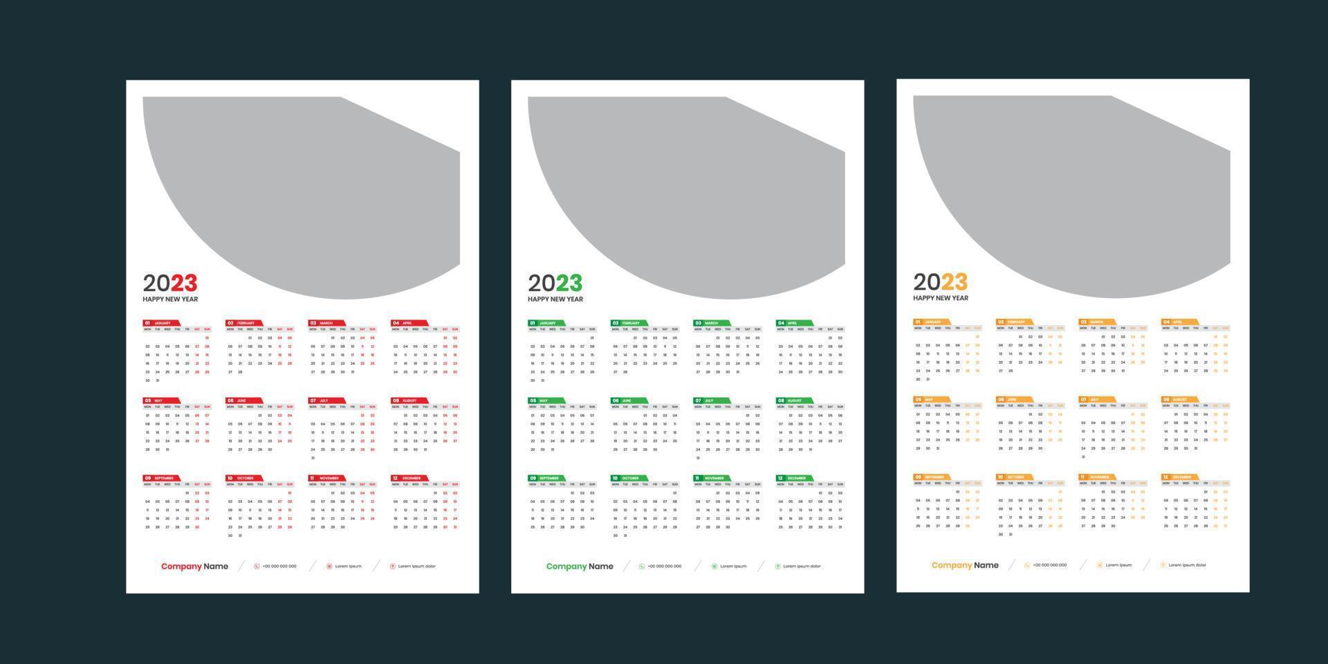 Wall Calendar 2023 vector