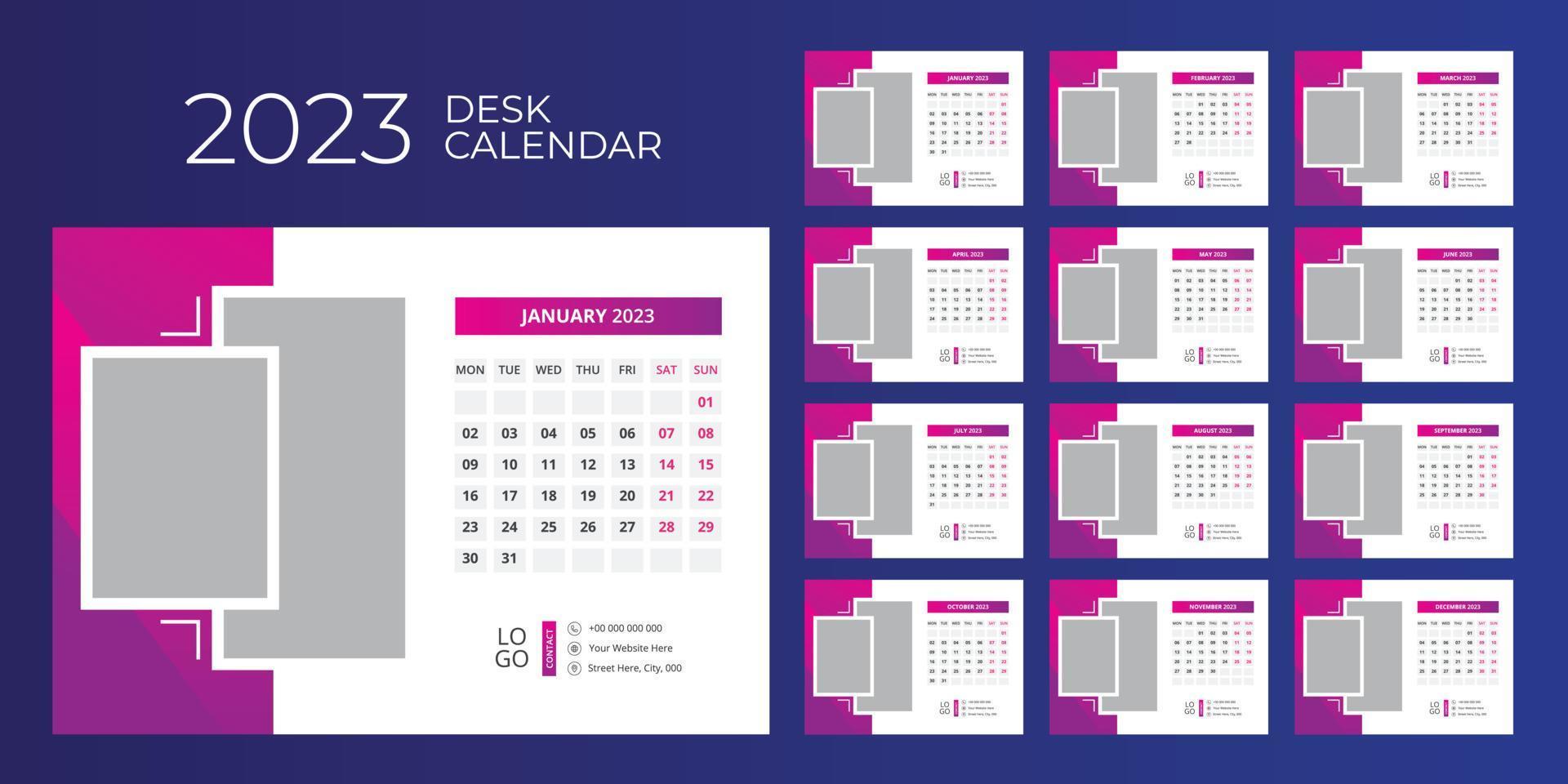 Desk Calendar Design 2023 vector