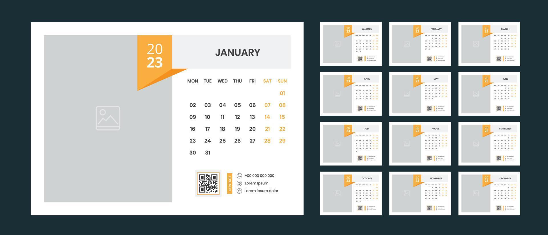 Desk Calendar Design 2023 vector