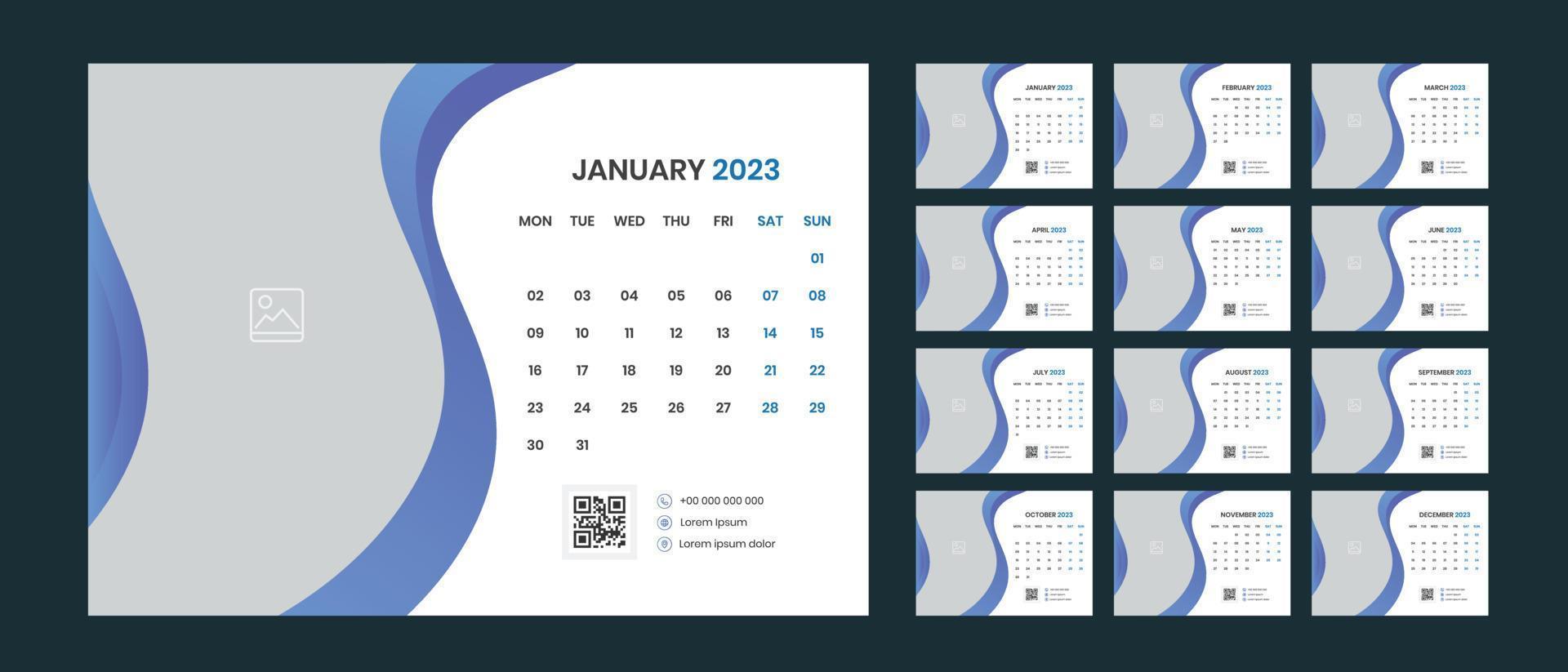 Desk Calendar Design 2023 vector