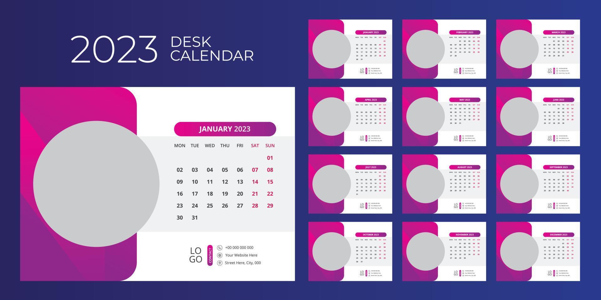 Desk Calendar Design 2023 vector