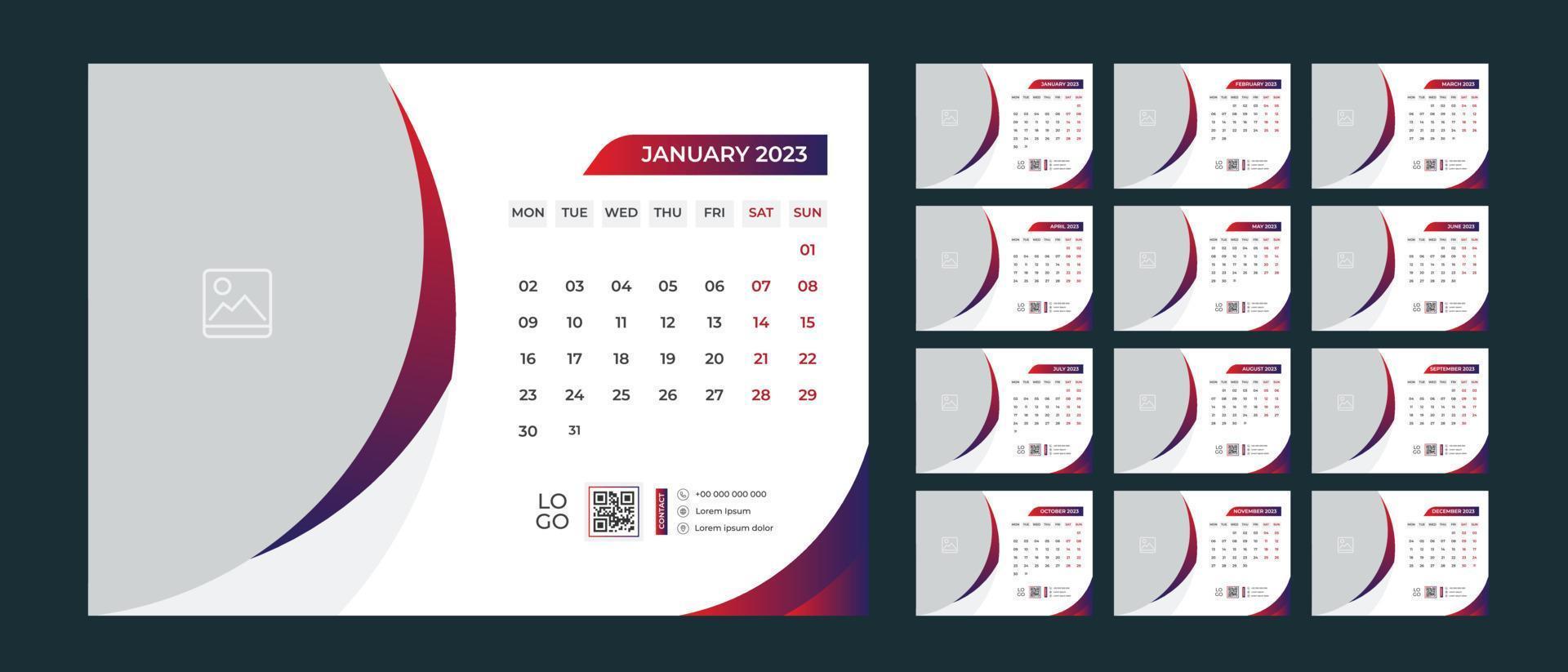 Desk Calendar Design 2023 vector