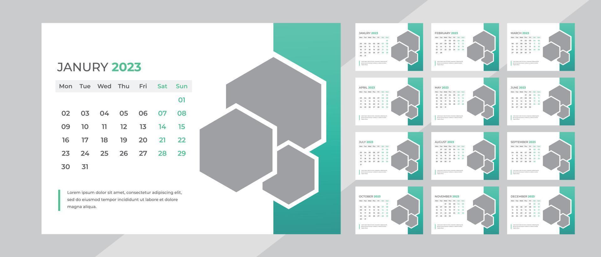 Desk Calendar Design 2023 vector