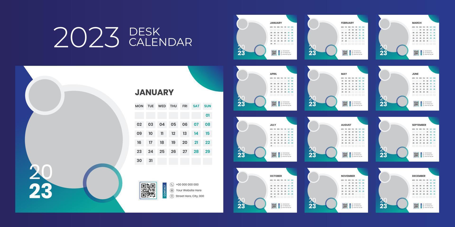 Desk Calendar Design 2023 vector