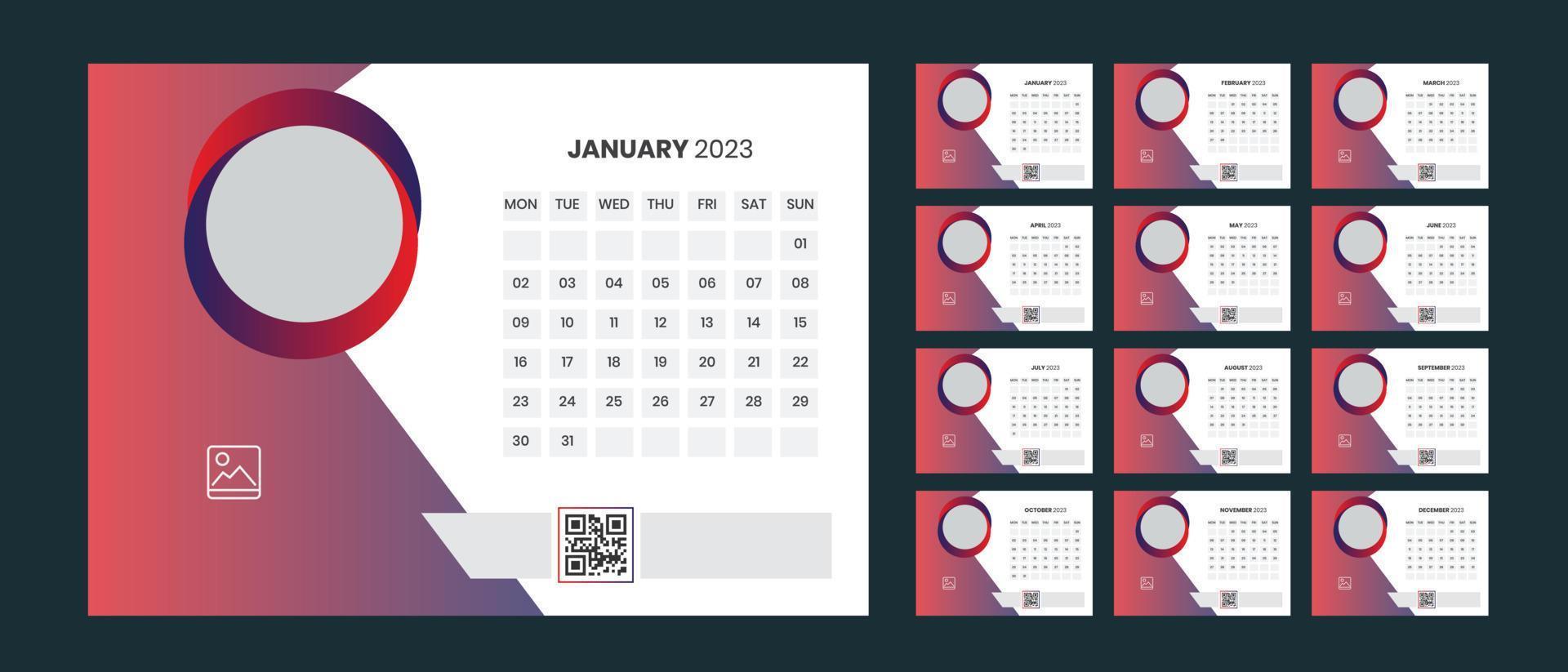 Desk Calendar Design 2023 vector