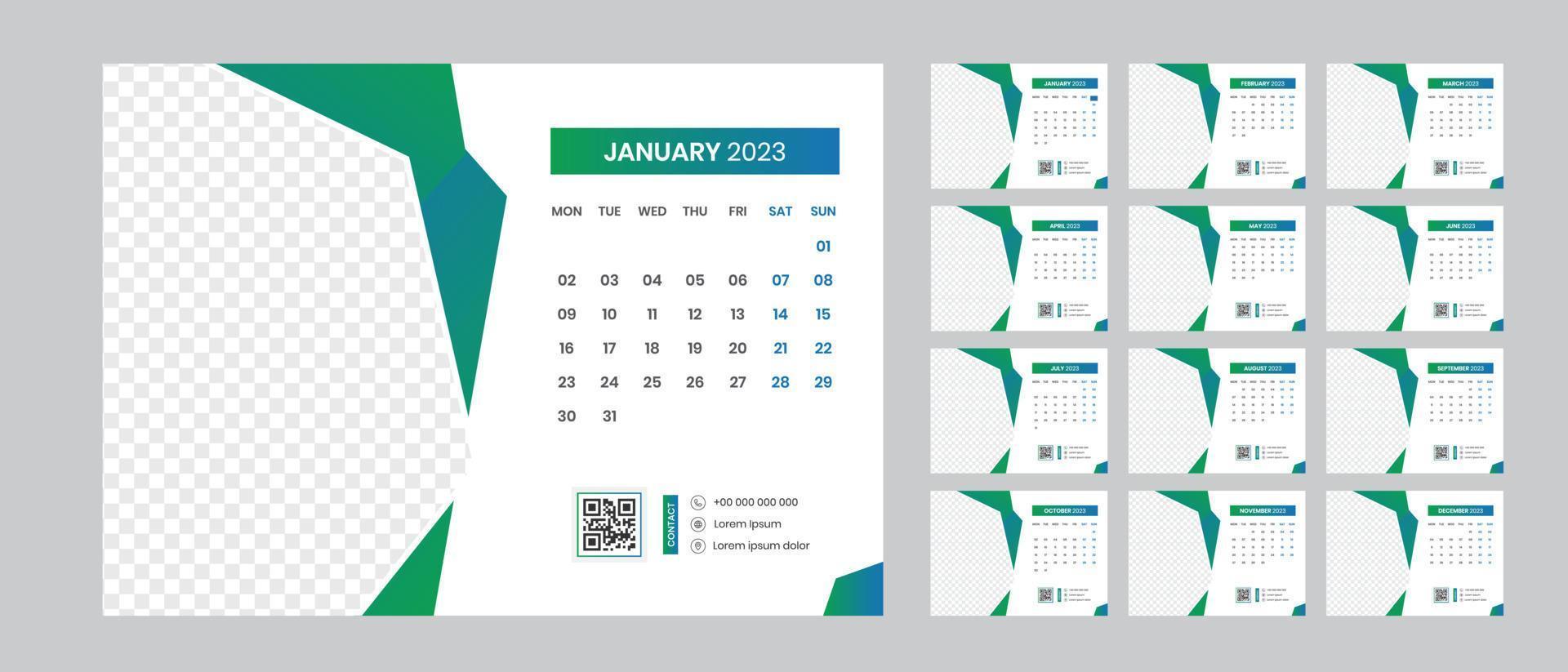 Desk Calendar Design 2023 vector