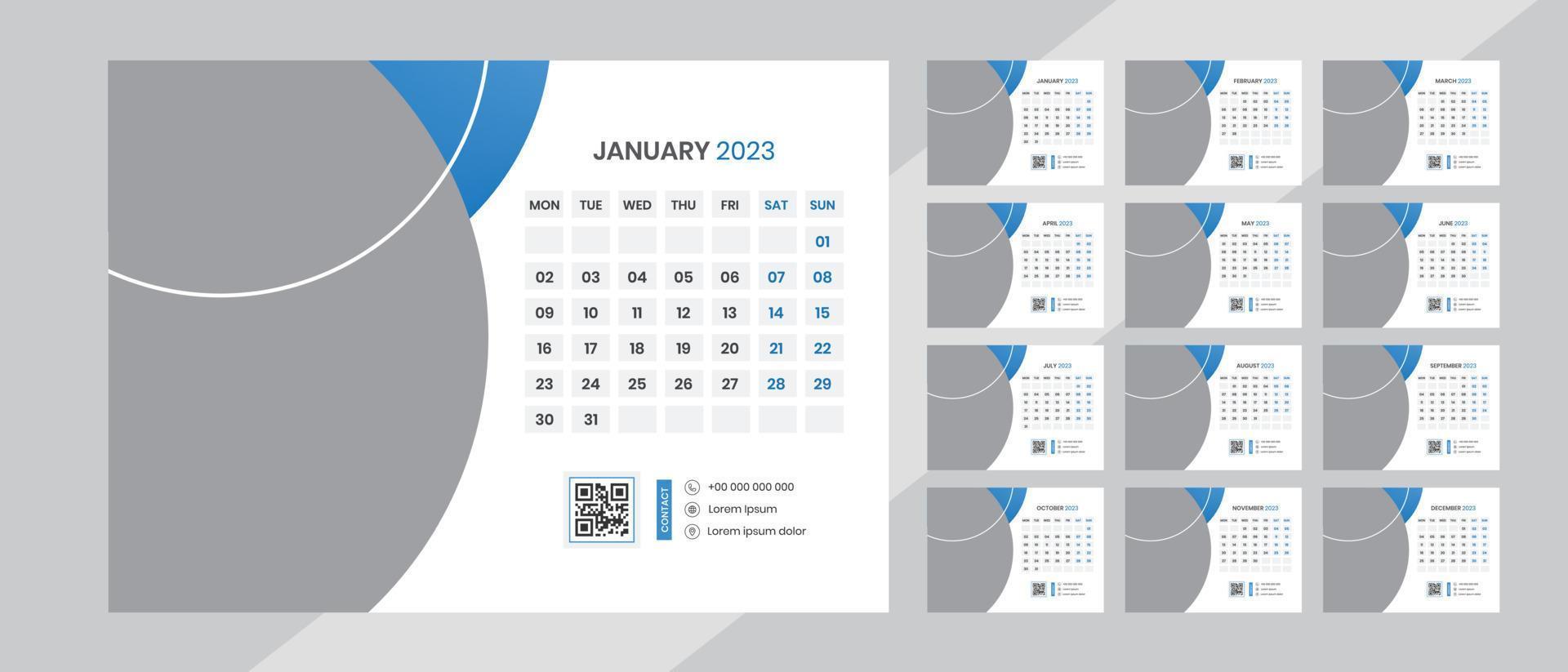 Desk Calendar Design 2023 vector