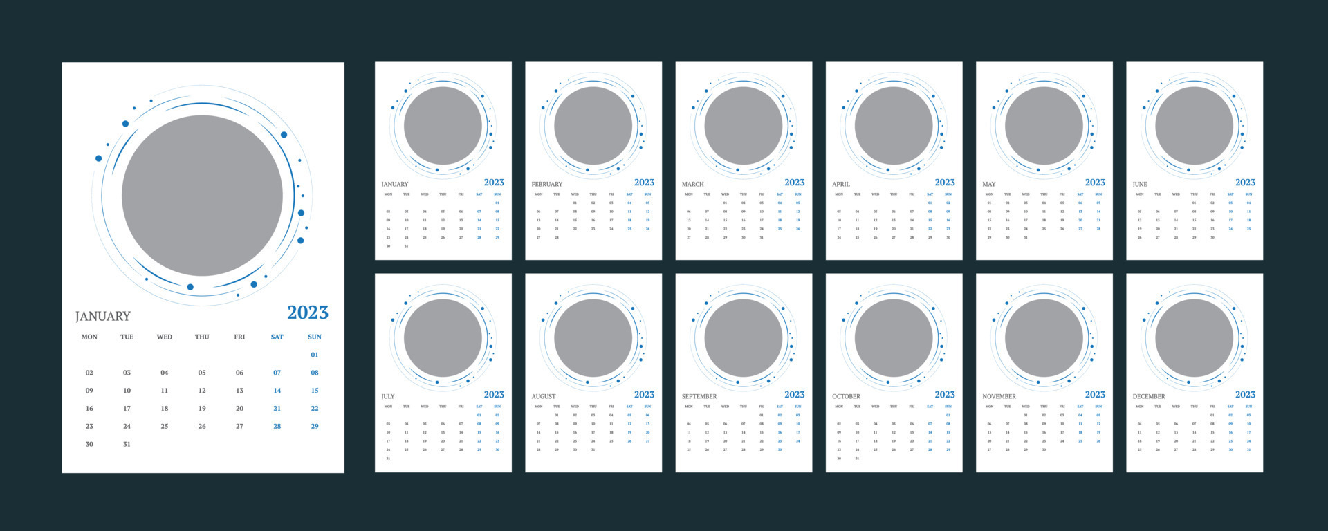 Wall Calendar 2023. 13195330 Vector Art at Vecteezy