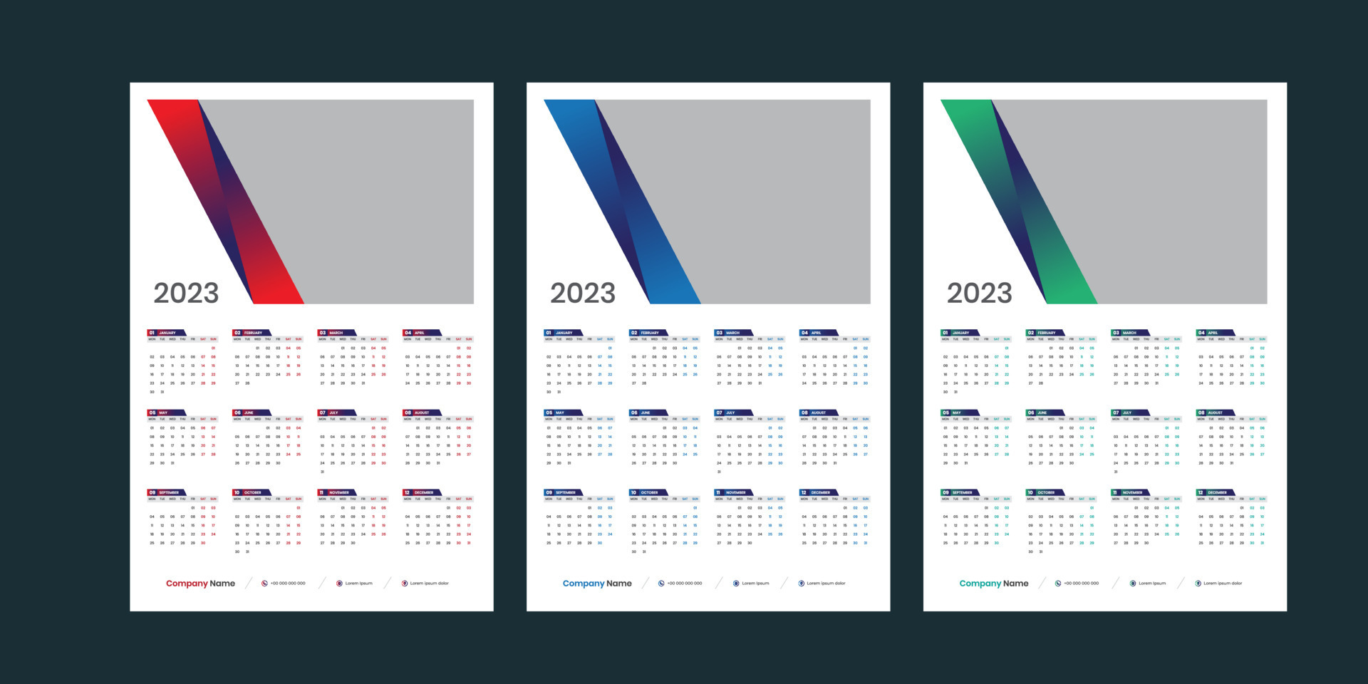 Wall Calendar 2023 13195333 Vector Art at Vecteezy