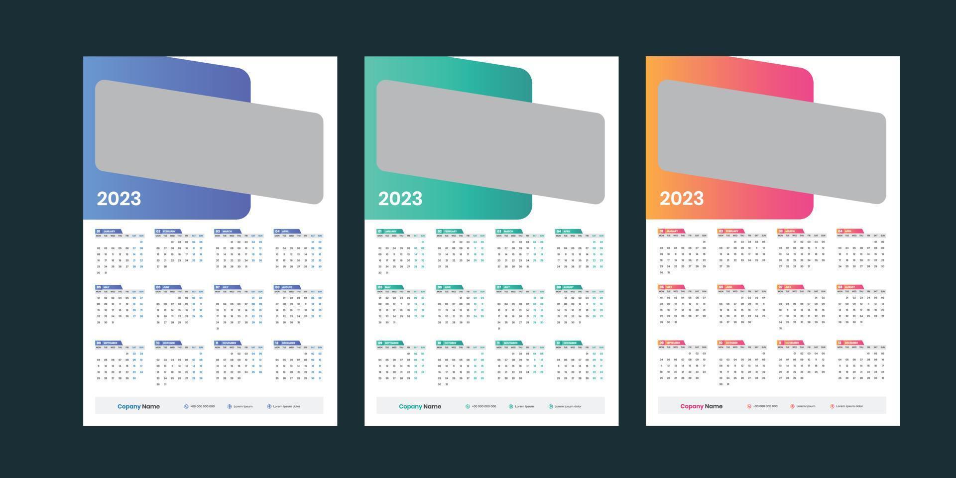 Wall Calendar 2023 vector