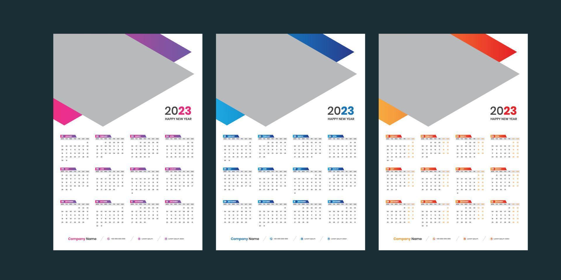 Wall Calendar 2023 vector