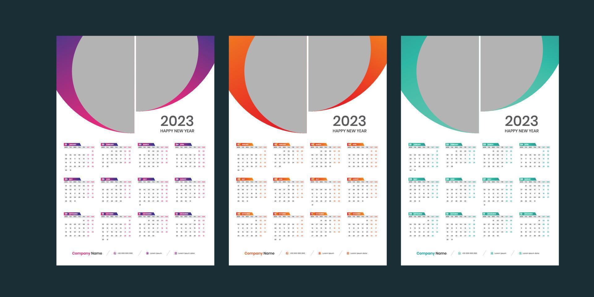 Wall Calendar 2023 vector