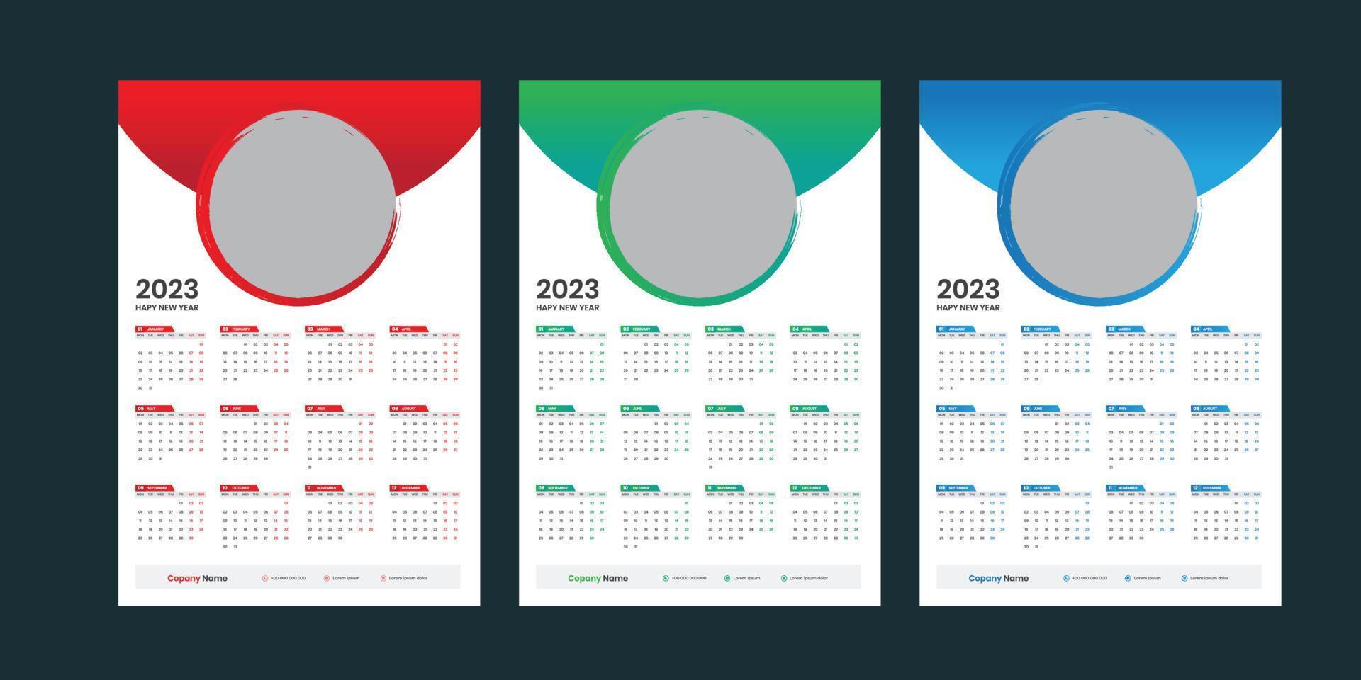 Wall Calendar 2023 vector