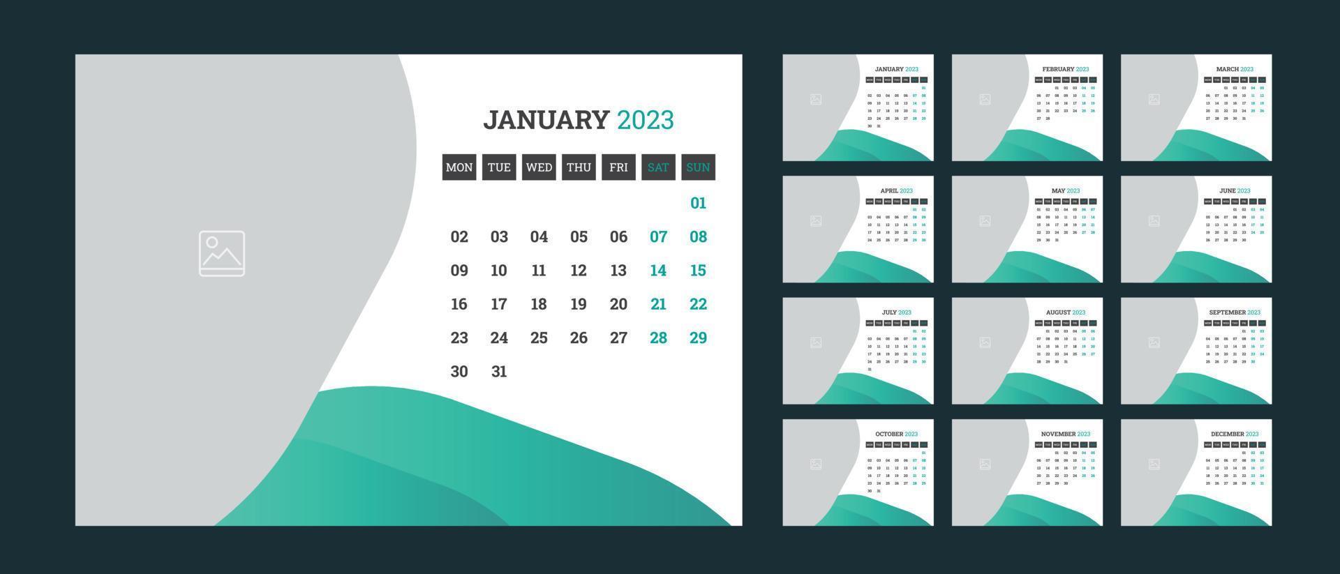 Desk Calendar Design 2023 vector