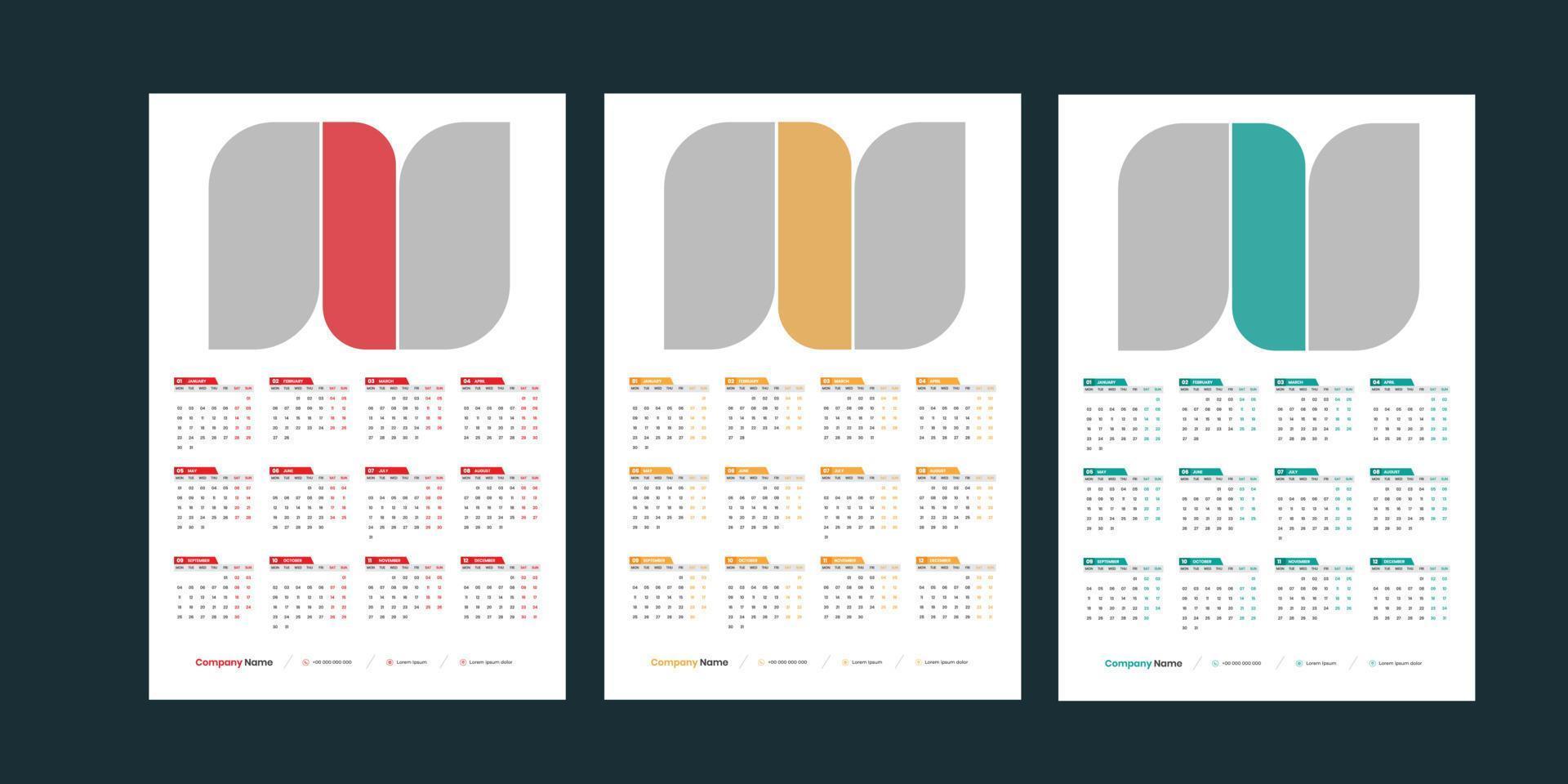 Wall Calendar 2023 vector