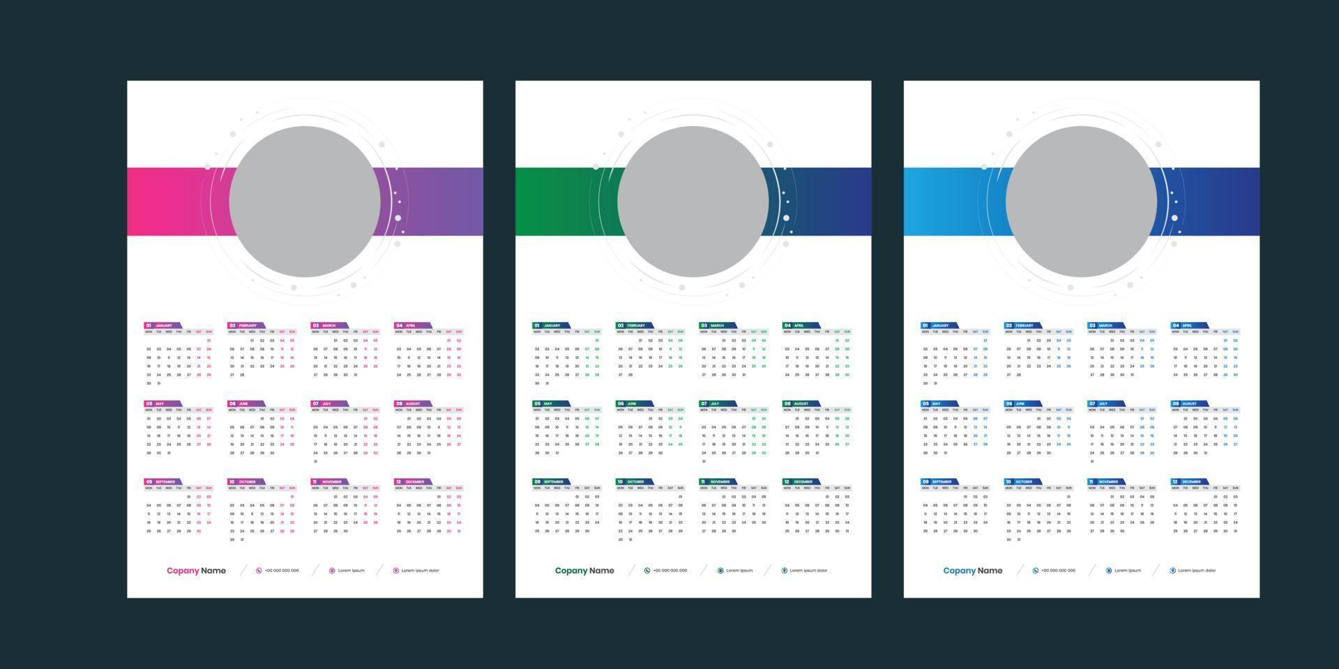 Wall Calendar 2023 vector