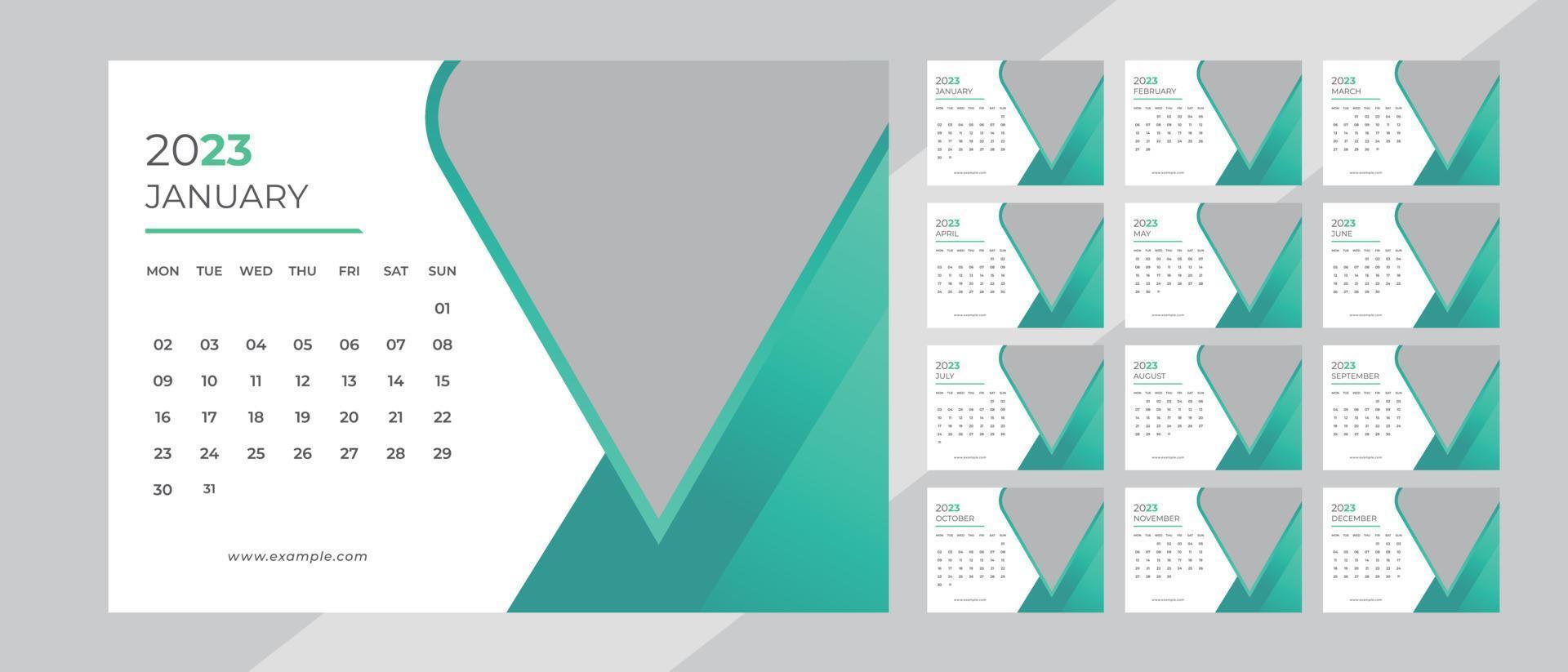 Desk Calendar Design 2023 vector