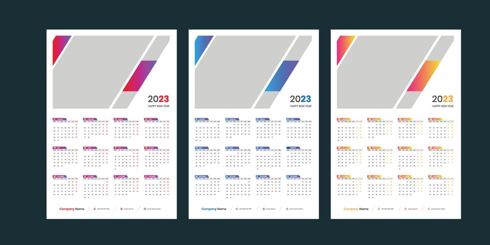 Wall Calendar 2023 vector