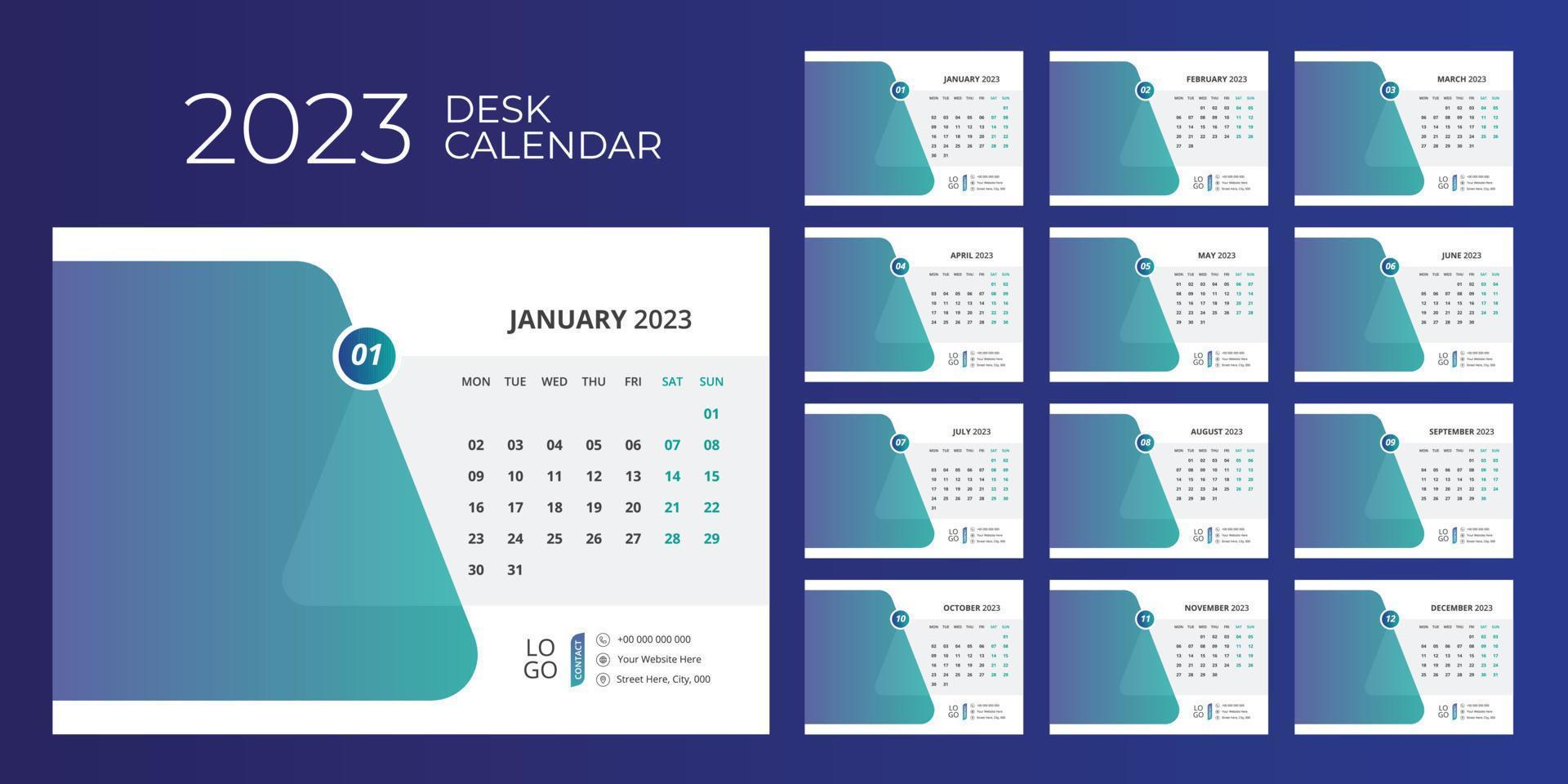 Desk Calendar Design 2023 vector