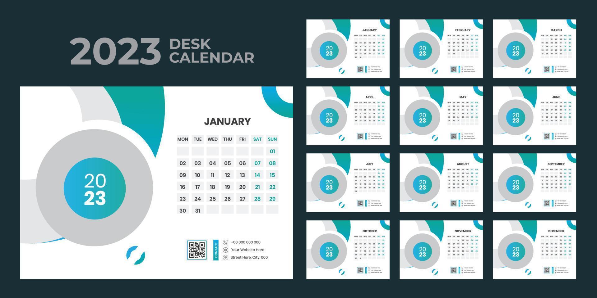 Desk Calendar Design 2023 vector