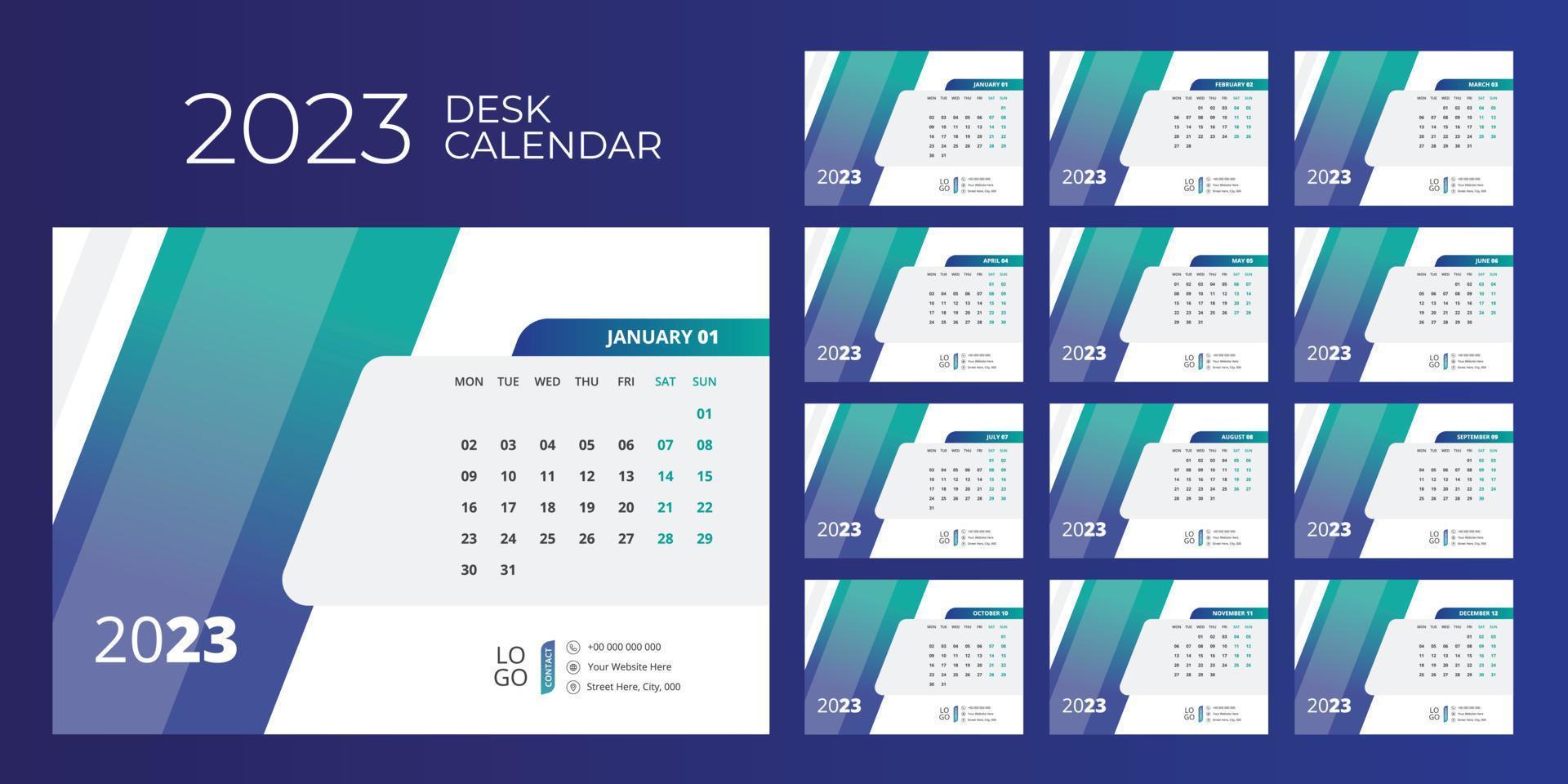 Desk Calendar Design 2023 vector