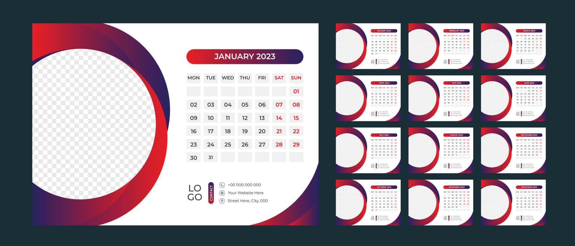 Desk Calendar Design 2023 vector