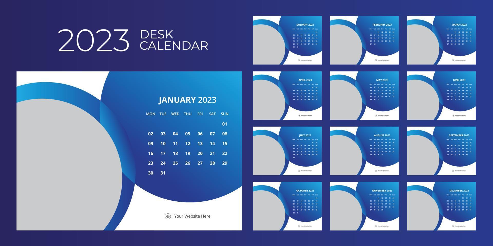 diseño de calendario de escritorio 2023 vector