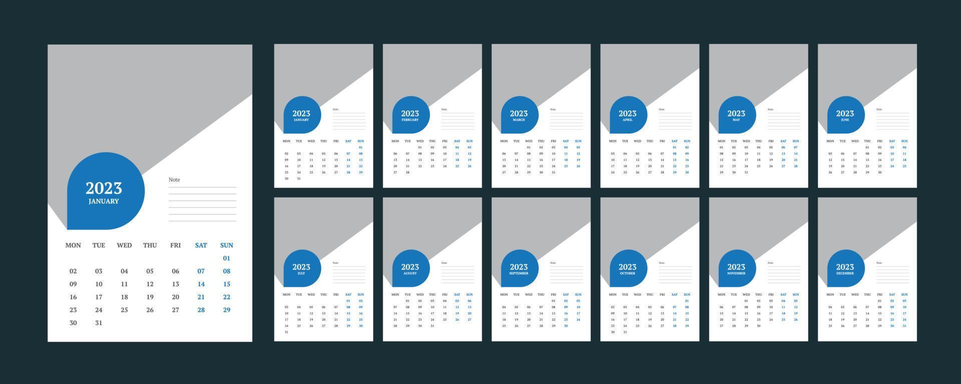 Wall Calendar 2023. 13195431 Vector Art at Vecteezy