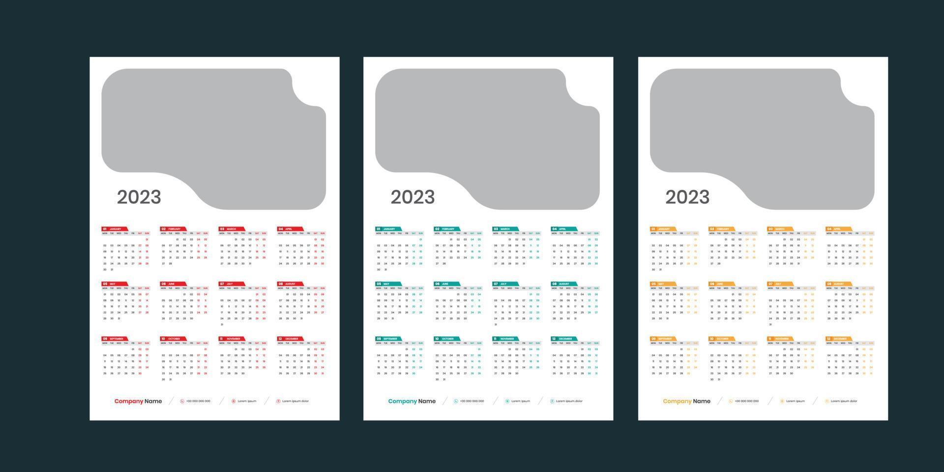 Wall Calendar 2023 vector