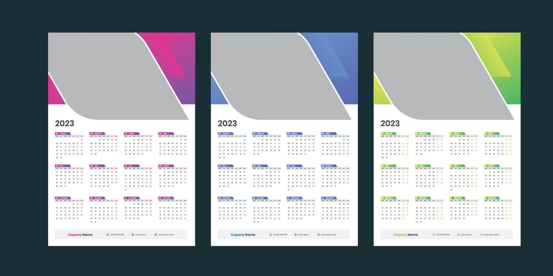 Wall Calendar 2023 vector