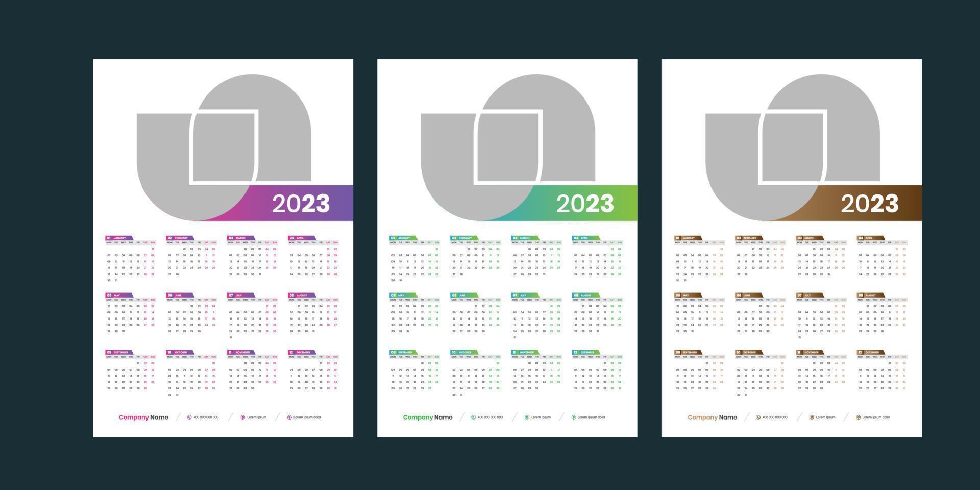 Wall Calendar 2023 vector