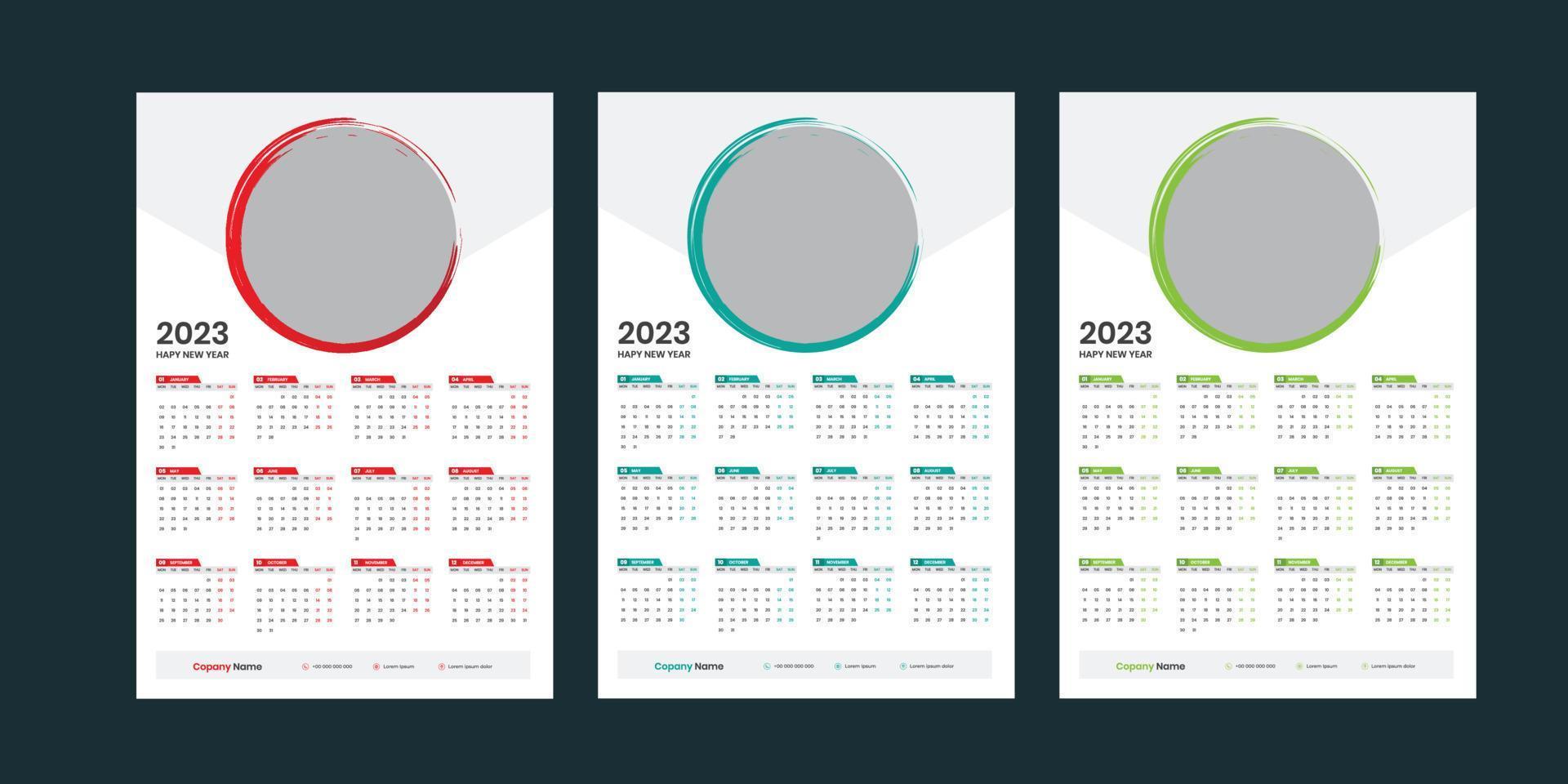 calendario de pared 2023 vector